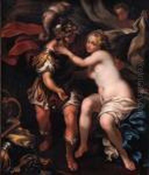 Venus And Mars Oil Painting by Theodor Van Thulden