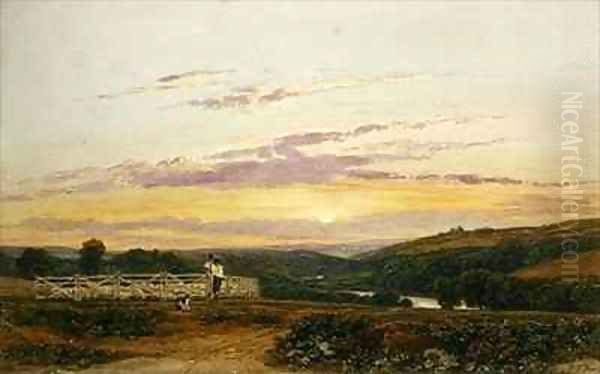 The Shepherd Evening Oil Painting by Francis Oliver Finch