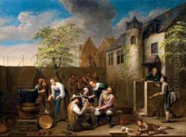 La Partie De Cartes Oil Painting by Gillis van Tilborgh