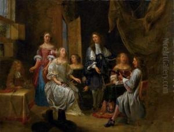 Ritratto Di Famiglia Che Suona Oil Painting by Gillis van Tilborgh