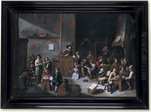 The Interior Of A School Room Oil Painting by Gillis van Tilborgh