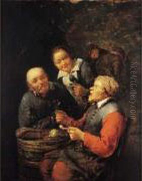 Buveurs Attables Dans Une Auberge Oil Painting by Gillis van Tilborgh