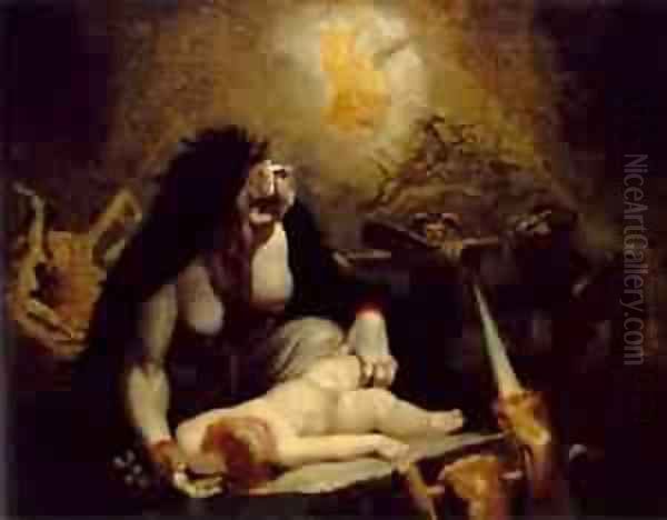 The Night Hag Visiting The Lapland Witches 1796 Oil Painting by Johann Heinrich Fussli