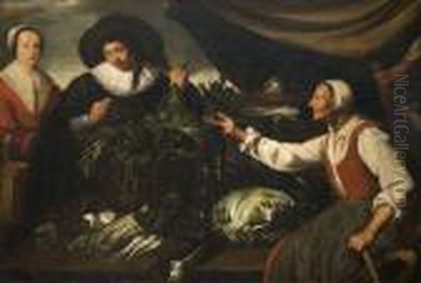 La Marchande De Legumes Oil Painting by Adriaen van Utrecht