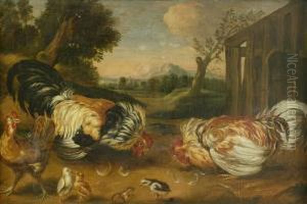 Tuppar I Landskap Oil Painting by Adriaen van Utrecht