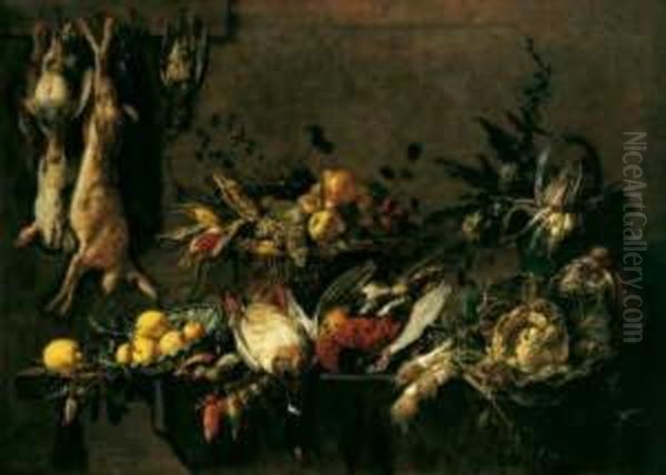 Stilleben Oil Painting by Adriaen van Utrecht