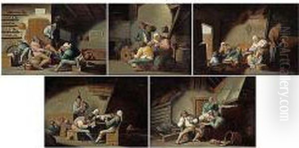 The Five Senses Oil Painting by Adriaen van Utrecht