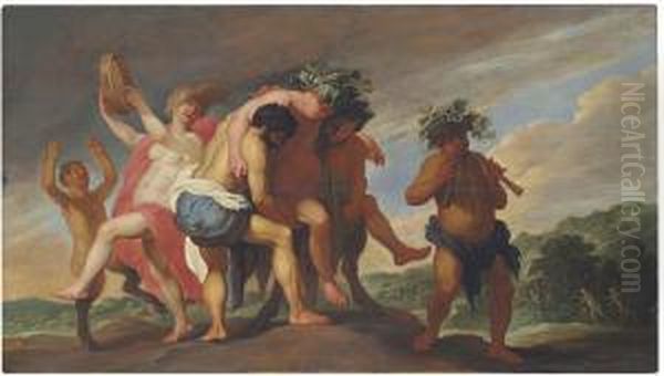 The Triumph Of Bacchus Oil Painting by Moyses or Moses Matheusz. van Uyttenbroeck