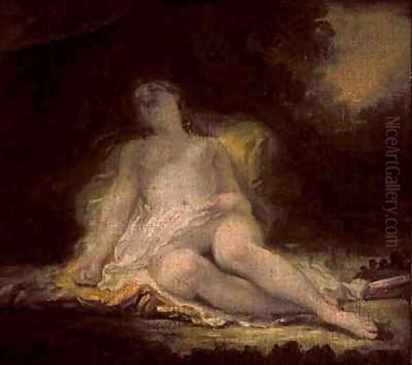 Sleeping Bacchante Oil Painting by Jean-Honore Fragonard