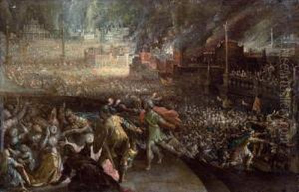 The Fire Of Troy. Oil Painting by Frederik van Valkenborch