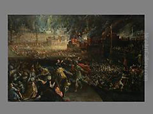 Die Zerstorung Trojas Oil Painting by Frederik van Valkenborch