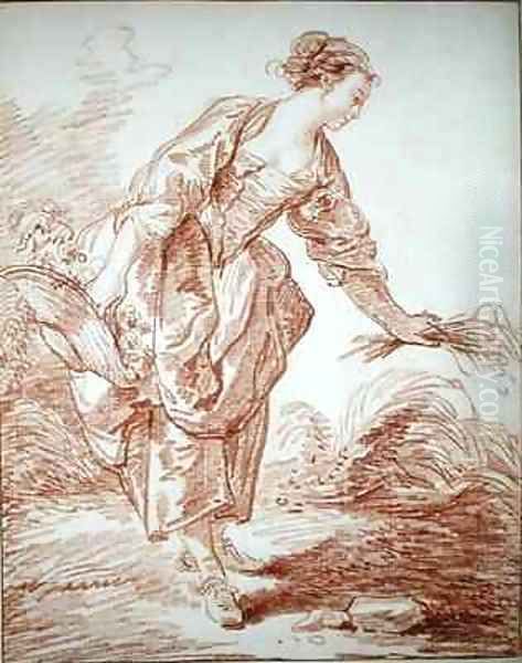 La Jardiniere Oil Painting by Jean-Honore Fragonard