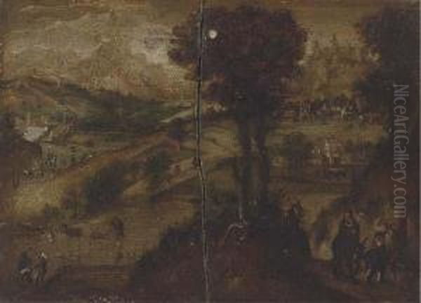 The Flight Into Egypt Oil Painting by Lucas van Valckenborch