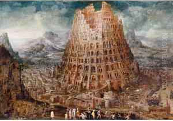 Tower Of Babel Oil Painting by Frans I Francken