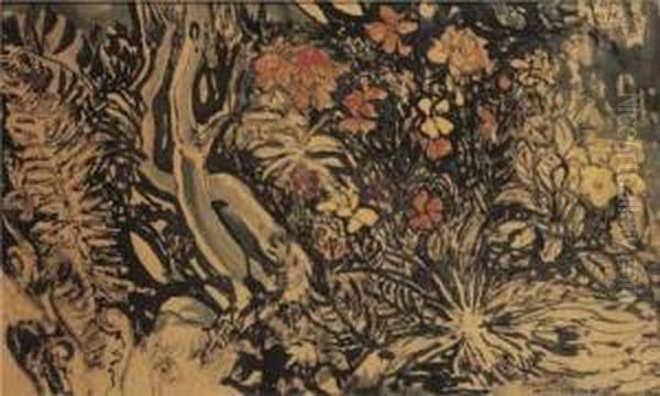 Tropical Garden Oil Painting by Theodorus Van Hoytema