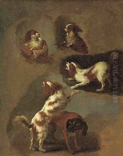 A study of spaniels Oil Painting by Jean-Honore Fragonard