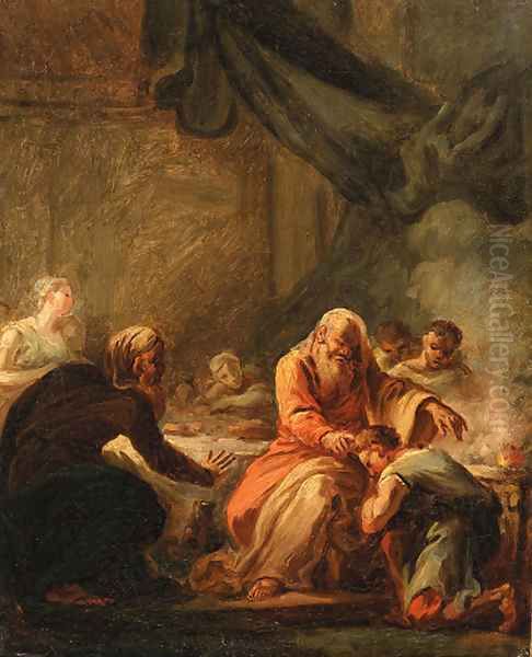 David anointed by Samuel Oil Painting by Jean-Honore Fragonard