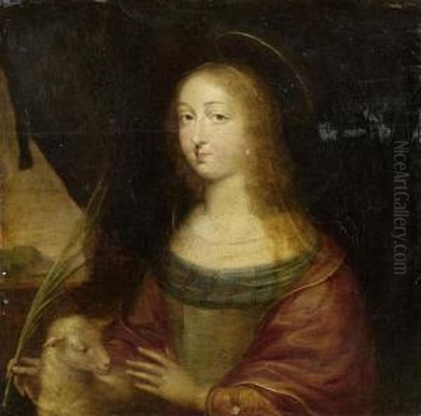 Saint Agnes. Oil Painting by Otto van Veen