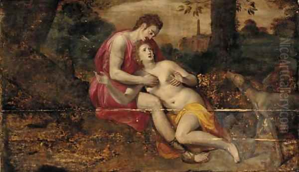 Venus and Adonis 2 Oil Painting by Frans Floris