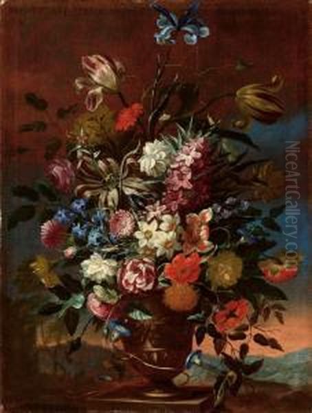 Vaso Di Fiori Oil Painting by Karel Van Vogelaer, Carlo Dei Fiori