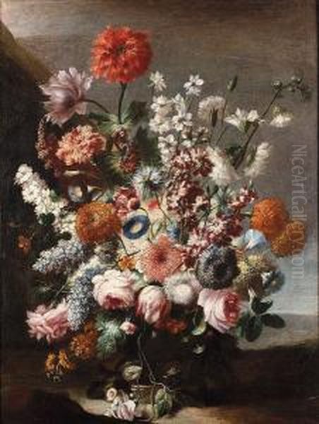 - Oil Painting by Karel Van Vogelaer, Carlo Dei Fiori