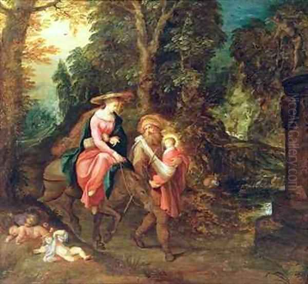 The Flight into Egypt Oil Painting by Frans & Govaerts, Abraham Francken