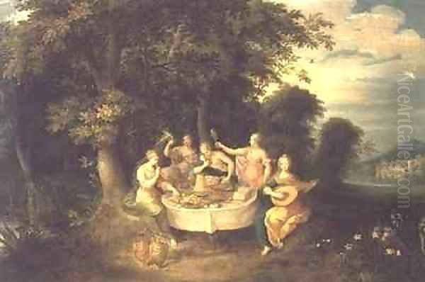 The Five Senses Oil Painting by Frans & Govaerts, Abraham Francken