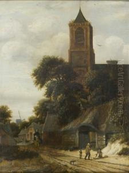 Amazone Devant L'eglise D'un Village Oil Painting by Roelof van Vries