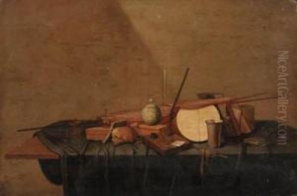 A Vanitas Still Life Oil Painting by Gerrit Van Vucht