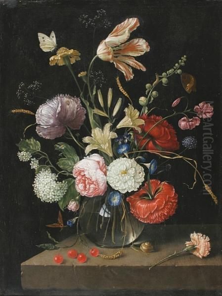 Still Life With Flowers Oil Painting by Jacob van Walscapelle