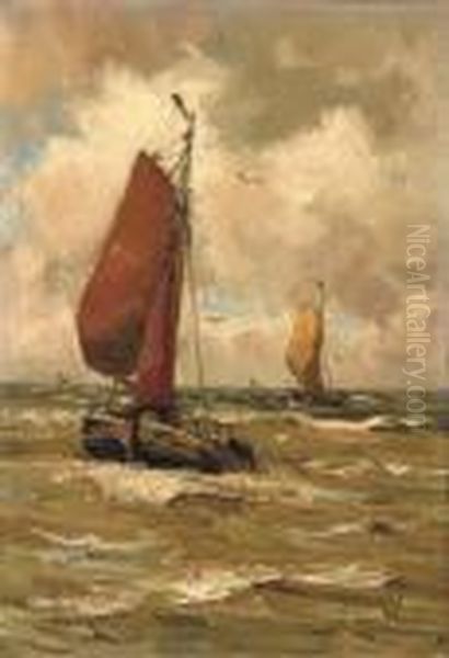 In Open Water Oil Painting by Kees Van Waning