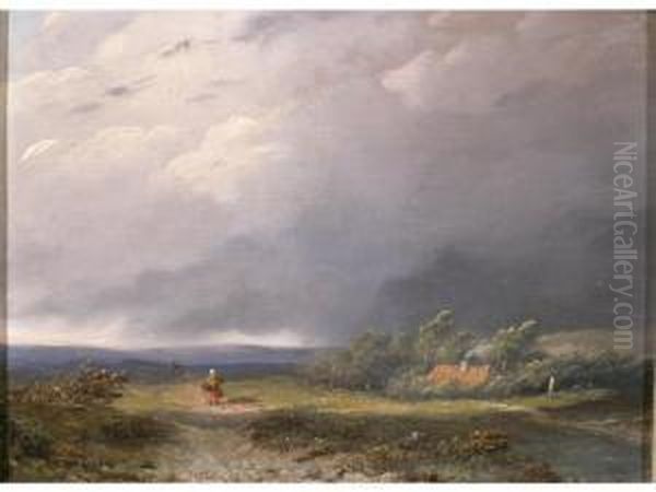 Paysage Anime Apres L'orage Oil Painting by Anthonie Jacobus Van Wyngaerts