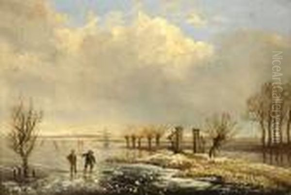 Icescape Oil Painting by Anthonie Jacobus Van Wyngaerts