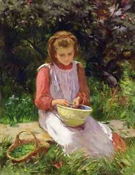 Shelling Peas Oil Painting by William Banks Fortescue