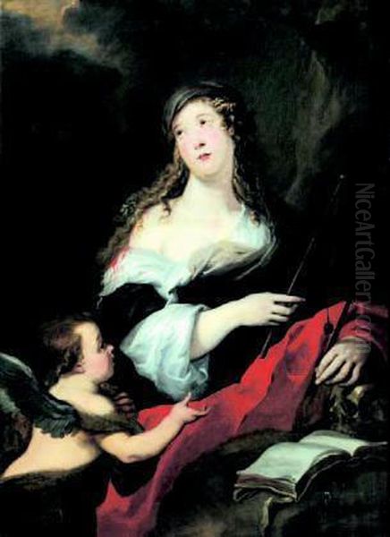 Maddalena Penitente Oil Painting by Jan Thomas Van Yperen