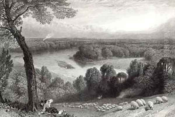 The Thames from Richmond Hill Oil Painting by Myles Birket Foster