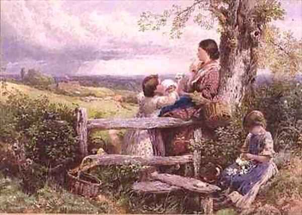 The Rustic Stile Oil Painting by Myles Birket Foster