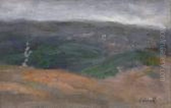 Paisaje. Oil Painting by Joaquin Vancells Y Vieta