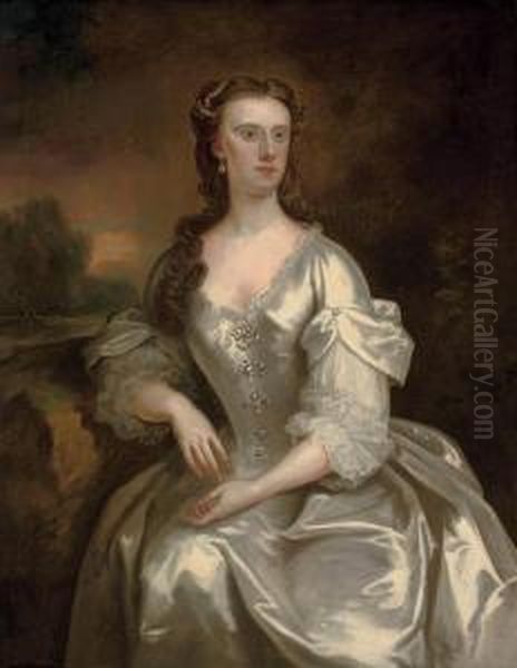 Portrait Of Lady Georgina Spencer (d.1780), Later Countess Cowper Oil Painting by John Vanderbank