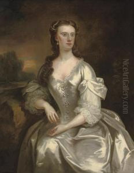 Portrait Of Lady Georgina Spencer Oil Painting by John Vanderbank