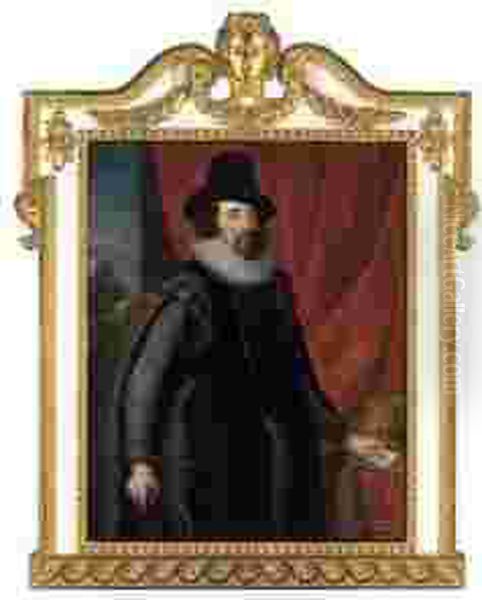 Portrait Of Sir Francis Bacon Oil Painting by John Vanderbank