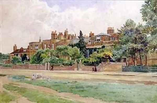 Wrens and Faradays houses at Hampton Court Oil Painting by E.H. Fitchew