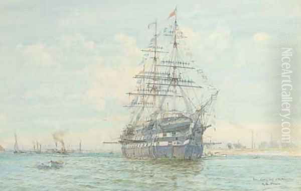 The Warspite Oil Painting by Henry Branston Freer