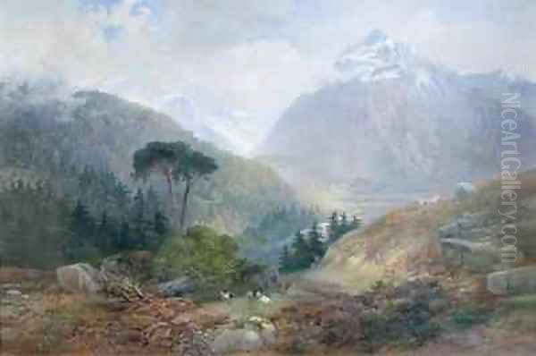 The View Toward the Fenderthal Tyrol Oil Painting by James Vivien de Fleury