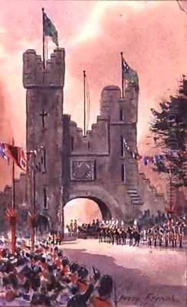 Queen Victoria Parades around Dublin Oil Painting by William Percy French