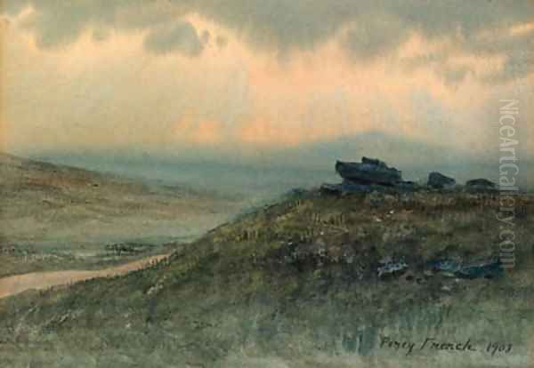 Moorland Landscape Oil Painting by William Percy French