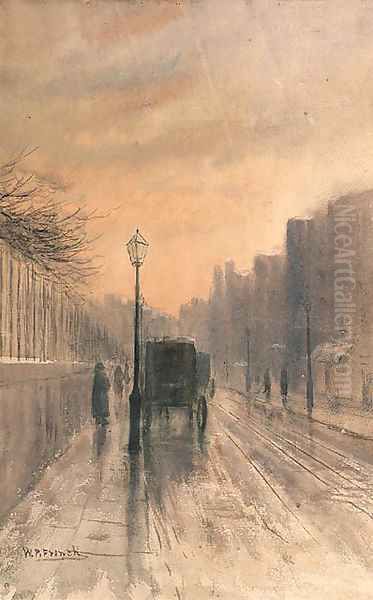 Nassau Street, Dublin Oil Painting by William Percy French