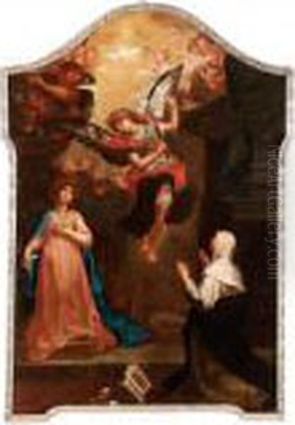 Annunciazione Con Santa Caterina Dasiena Oil Painting by Francesco Vanni