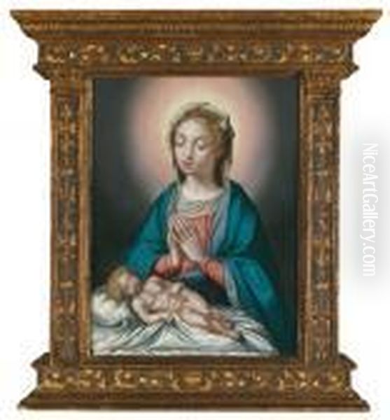 La Madonna In Preghiera Con Cristo Dormiente Oil Painting by Francesco Vanni