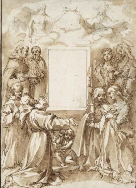 Design For An Altarpiece Oil Painting by Francesco Vanni